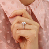 ROSA - Chatham® Padparadscha Sapphire & Diamond 18K Rose Gold Halo