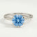 SERENITY - Round Blue Lab Diamond 18k White Gold Solitaire Ring
