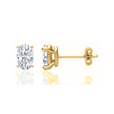 SAVANNAH - Oval Lab Diamond 18k Yellow Gold Stud Earrings Earrings Lily Arkwright