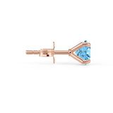 SENA - Round Aqua Spinel 18k Rose Gold Stud Earrings Earrings Lily Arkwright