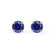SENA - Round Blue Sapphire 18k Rose Gold Stud Earrings Earrings Lily Arkwright