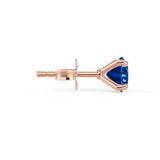SENA - Round Blue Sapphire 18k Rose Gold Stud Earrings Earrings Lily Arkwright