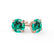 SENA - Round Emerald 18k Rose Gold Stud Earrings Earrings Lily Arkwright