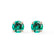 SENA - Round Emerald 18k Rose Gold Stud Earrings Earrings Lily Arkwright