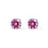 SENA - Round Pink Sapphire 18k White Gold Stud Earrings Earrings Lily Arkwright