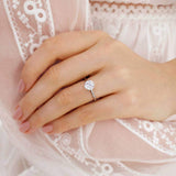 SERENITY - Round Moissanite 18k Rose Gold Solitaire Ring