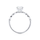 HOPE - Oval Lab Diamond 18k White Gold Shoulder Set Ring
