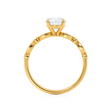 HOPE - Oval Lab Diamond 18k Yellow Gold Shoulder Set Ring