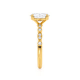 HOPE - Oval Lab Diamond 18k Yellow Gold Shoulder Set Ring