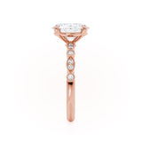 HOPE - Oval Lab Diamond 18k Rose Gold Shoulder Set Ring