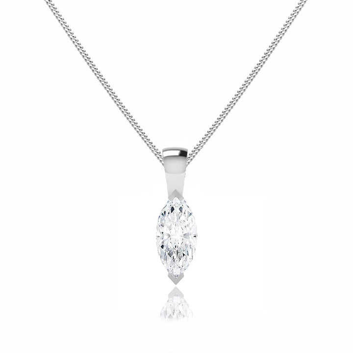 TALULLA - Marquise Lab Diamond 2 Claw Pendant 18k White Gold
