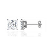 TRINITY - Princess Lab Diamond 950 Platinum Stud Earrings Earrings Lily Arkwright