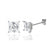 TRINITY - Princess Lab Diamond 950 Platinum Stud Earrings Earrings Lily Arkwright