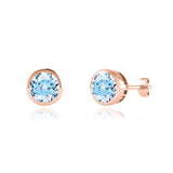 TYME - Beze Edge Aqua Spinel Earrings 18k Rose Gold Earrings Lily Arkwright