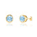 TYME - Beze Edge Aqua Spinel Earrings 18k Yellow Gold Earrings Lily Arkwright