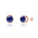 TYME - Beze Edge Blue Sapphire Earrings 18k Rose Gold Earrings Lily Arkwright