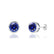 TYME - Beze Edge Blue Sapphire Earrings 18k White Gold Earrings Lily Arkwright