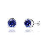 TYME - Beze Edge Blue Sapphire Earrings Platinum Earrings Lily Arkwright