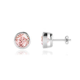TYME - Beze Edge Champagne Sapphire Earrings Platinum Earrings Lily Arkwright