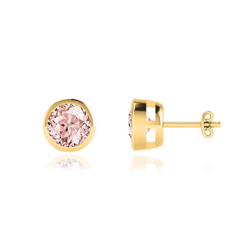 TYME - Beze Edge Champagne Sapphire Earrings 18k Yellow Gold Earrings Lily Arkwright
