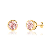 TYME - Beze Edge Champagne Sapphire Earrings 18k Yellow Gold Earrings Lily Arkwright