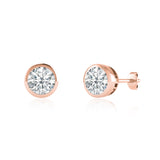 TYME - Beze Edge Lab Diamond Earrings 18k Rose Gold Earrings Lily Arkwright