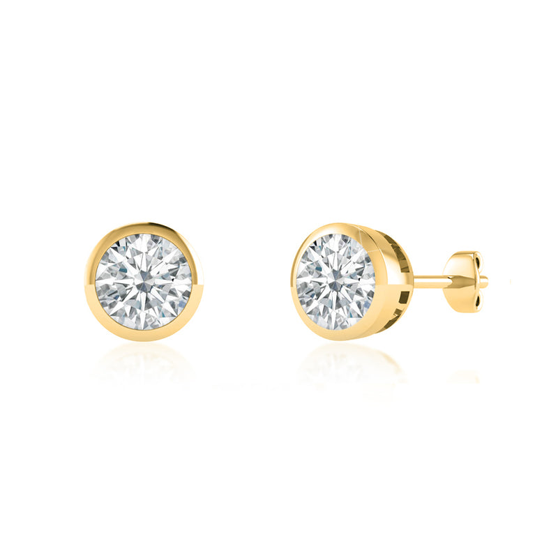TYME - Beze Edge Lab Diamond Earrings 18k Yellow Gold Earrings Lily Arkwright