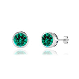 TYME - Beze Edge Emerald Earrings Platinum Earrings Lily Arkwright