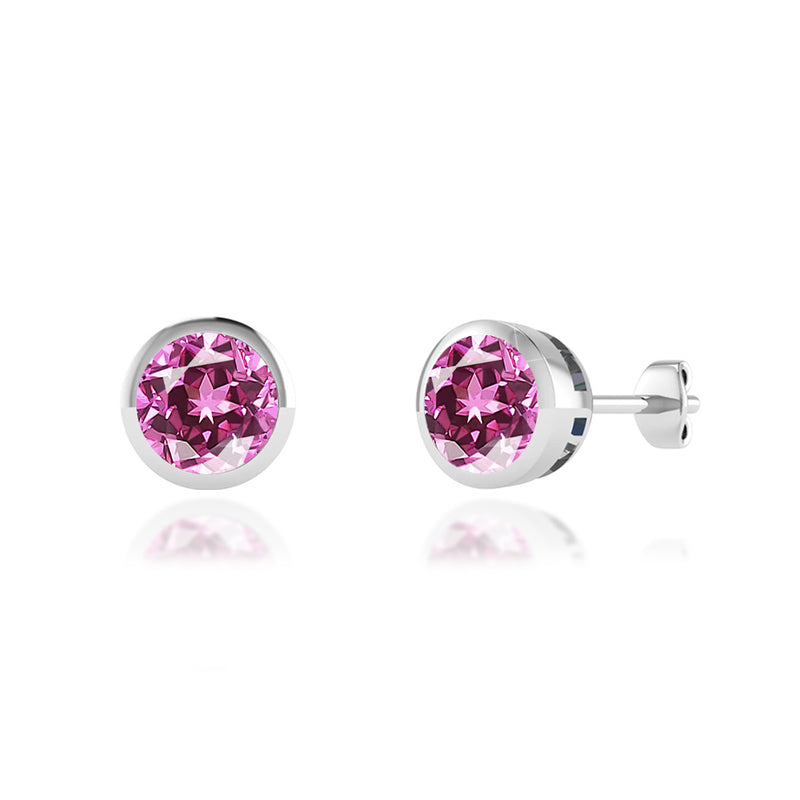 TYME - Beze Edge Pink Sapphire Earrings Platinum Earrings Lily Arkwright