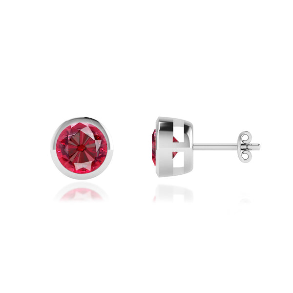 TYME - Beze Edge Ruby Earrings Platinum Earrings Lily Arkwright