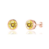 TYME - Beze Edge Yellow Sapphire Earrings 18k Rose Gold Earrings Lily Arkwright