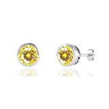 TYME - Beze Edge Yellow Sapphire Earrings Platinum Earrings Lily Arkwright