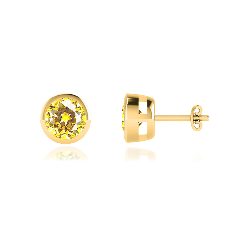 TYME - Beze Edge Yellow Sapphire Earrings 18k Yellow Gold Earrings Lily Arkwright