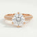 VICTORIA - Round Lab Diamond 18k Rose Gold Shoulder Set Ring