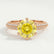VICTORIA - Round Yellow Lab Diamond 18k Rose Gold Shoulder Set Ring
