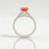 VIOLA - Padparadscha Oval & Diamond 18k White Gold Shoulder Set Ring