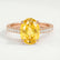 VIOLA - Yellow Sapphire Oval & Diamond 18k Rose Gold Shoulder Set Ring