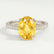 VIOLA - Yellow Sapphire Oval & Diamond 18k White Gold Shoulder Set Ring