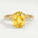 VIOLA - Yellow Sapphire Oval & Diamond 18k Yellow Gold Shoulder Set Ring