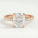 Viola elongated cushion lab diamond shoulder set 18k rose gold engagement ring
