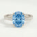 VIOLA - Oval Blue Lab Diamond 950 Platinum Shoulder Set
