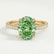 VIOLA - Oval Green Lab Diamond 18k Yellow Gold Shoulder Set