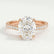 Viola oval lab diamond shoulder set 18k rose gold engagement ring