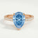 VIOLA - Pear Blue Lab Diamond 18k Rose Gold Shoulder Set