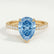 VIOLA - Pear Blue Lab Diamond 18k Yellow Gold Shoulder Set