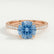 VIOLA - Round Blue Lab Diamond 18k Rose Gold Shoulder Set