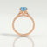 VIOLA - Round Blue Lab Diamond 18k Rose Gold Shoulder Set