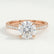 Viola round lab diamond shoulder set 18k rose gold engagement ring