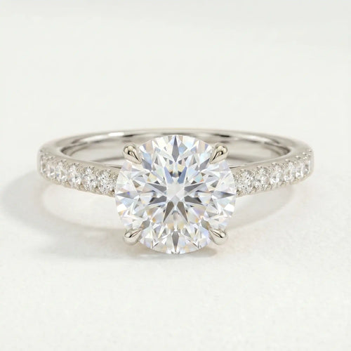 VIOLA - Ready To Ship 1.50ct Round Lab Diamond Platinum 950 Shoulder Set