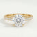 Viola round lab diamond shoulder set 18k yellow gold engagement ring